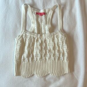 z supply white crochet tank top